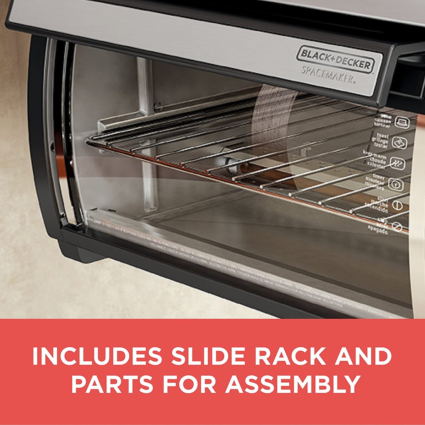 Spacemaker Under-Counter Toaster Oven, Black/Stainless Steel, TROS1000D