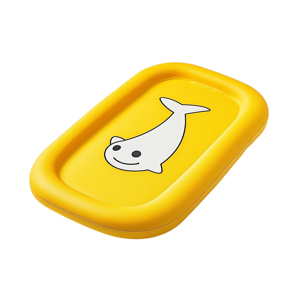 Bonyx Kids Swimming Kickboard - Junior Learning Aid for Pool - Lightweight & Safe - Bright Yellow with Shark Design - For Beginners