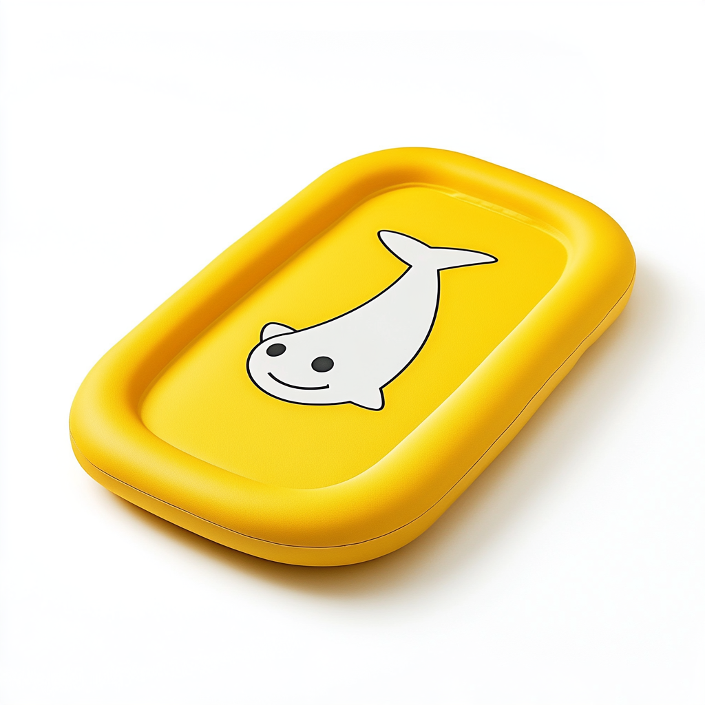 Bonyx Kids Swimming Kickboard - Junior Learning Aid for Pool - Lightweight & Safe - Bright Yellow with Shark Design - For Beginners