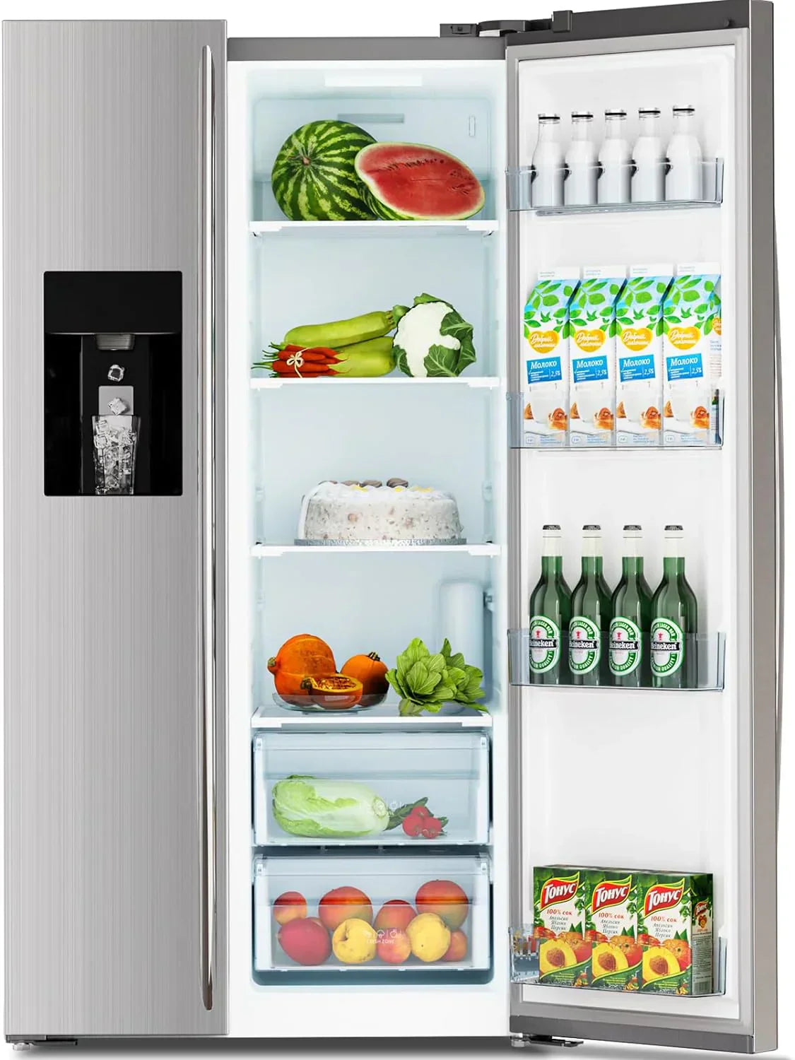 36" Side By Side 20.01 Cu. ft. Built-in Refrigerator with Freezer & Ice Maker Included
